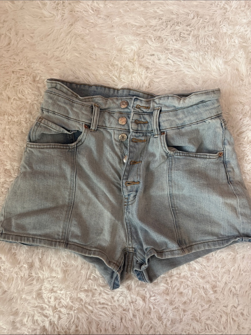 wild fable Light Blue High-Rise Denim Shorts